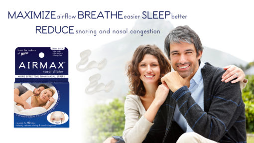 AIRMAX Nasal Dilator for better sleep reduce snoring and breath better reduce nasal congestion