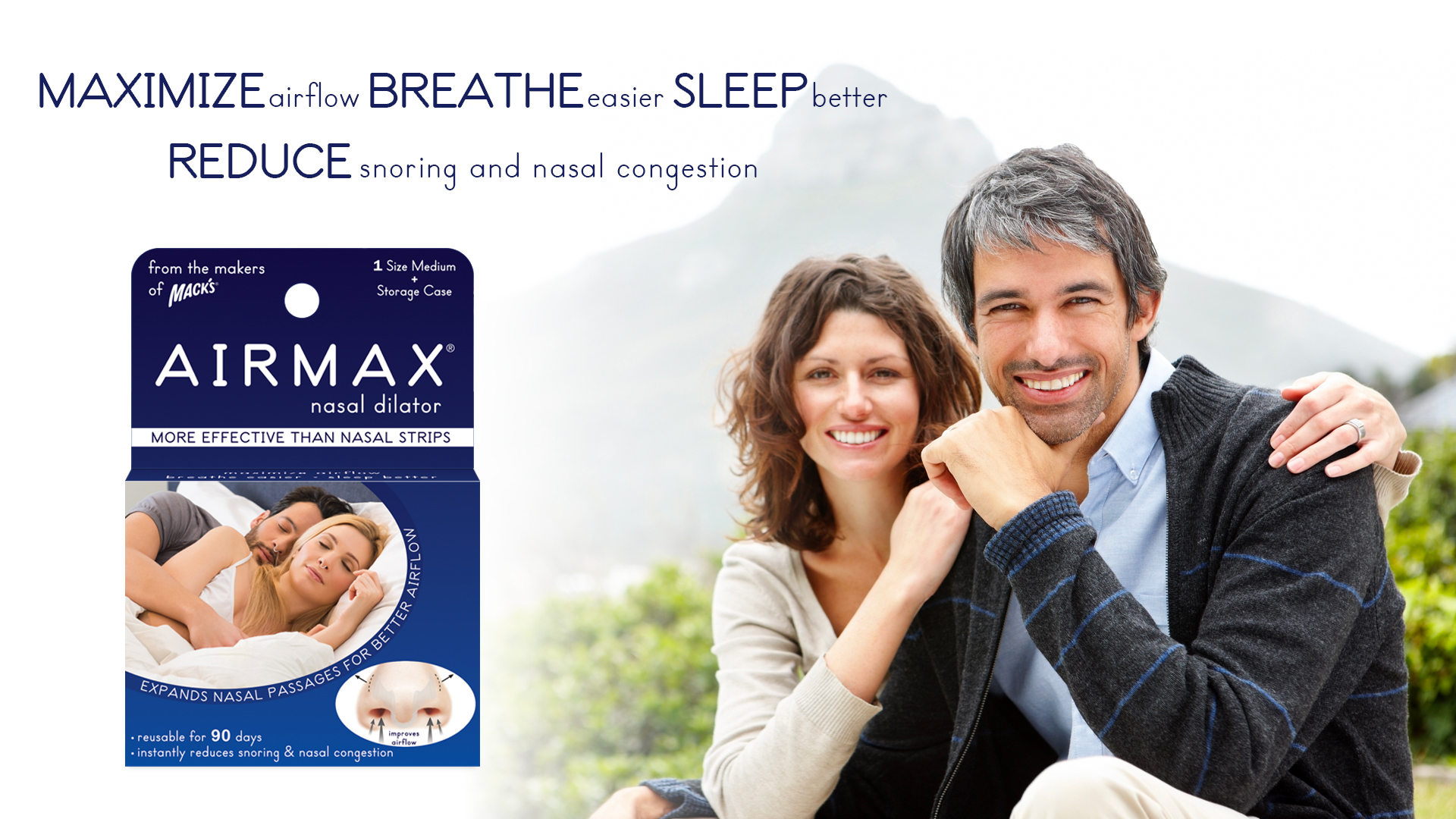 AIRMAX Nasal Dilator for breathing sleeping and daytime